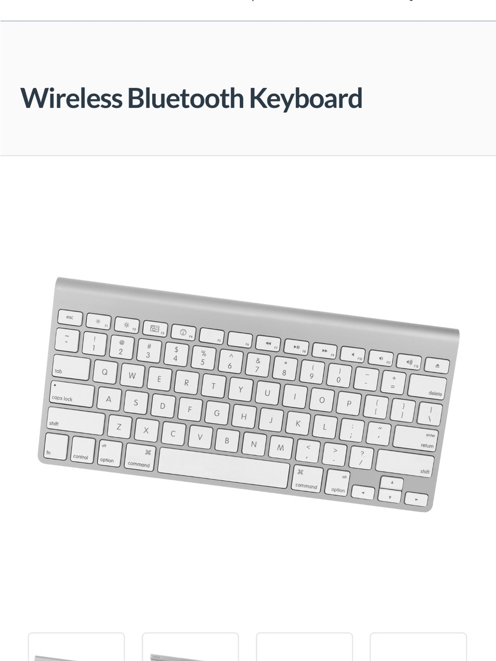 Apple Aluminum Wireless Keyboard — Silver & White